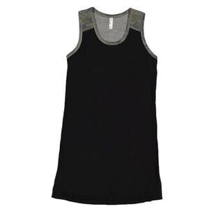 LAT Ladies Racerback Tank Dress Black Vintage Camo Semi‑Fitted Size Mediumedium